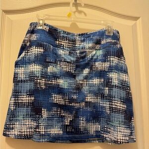 Emerald Smocked Blue and White Golf Mini Skirt